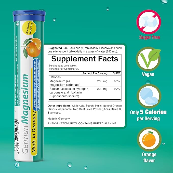 T&D German Mineral Plus Package 140 Servings - Vegan, Zero Sugar - Drink Effervescent Tablets - Iron, Calcium, Magnesium Pharma - Made in Germany
