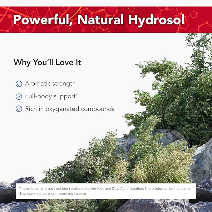 Physician's Strength Wild Oregano Essence - 12 fl oz - All-Natural Hydrosol - Supports Oxygen Levels - Non-GMO & Chemical Free - 12 Servings