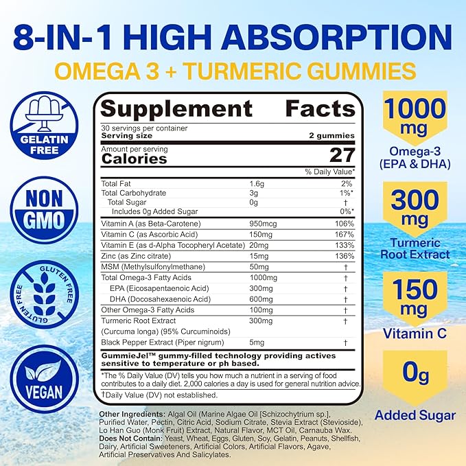 Omega 3, Melatonin Gummies, 3 Pack