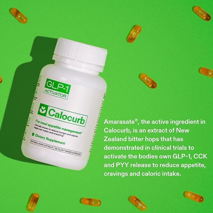 Calorie Control Supplement, 6X Natural GLP-1 Activator, 180 Count (2 Month Average Supply) Plant Based Dietary Amarasate GLP1 Supplement, Patented Formula, Manages Appetite, Hunger & Cravings