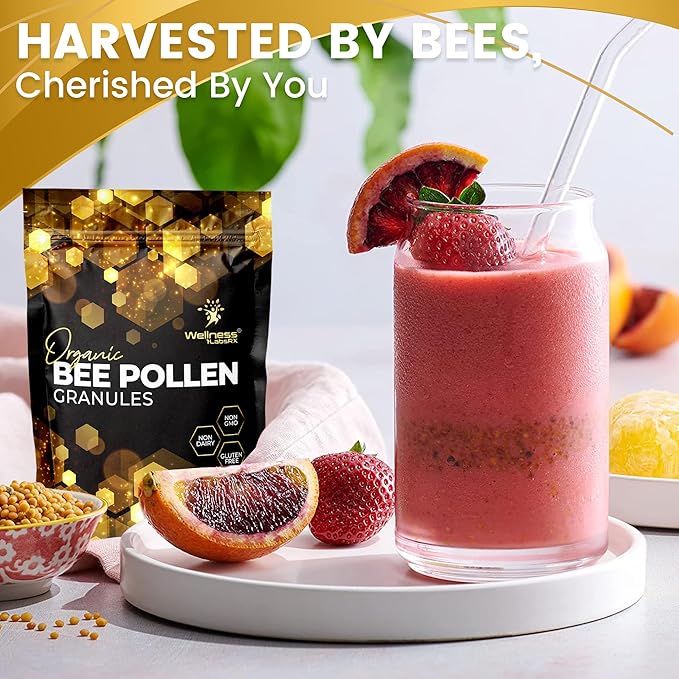 Bee Pollen Granules Organic, 1 Lbs. - Bee Pollen for Women, Keto-Friendly Super Food Supplement Packed with Proteins, Vitamins & Minerals - Immune Support, Energy Boost, and Digestive Wellness