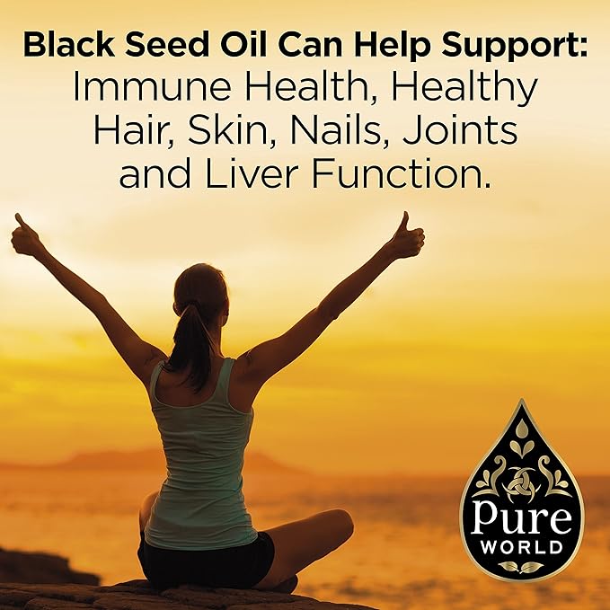 High Strength 100% Pure Virgin Cold Pressed Black Seed Cumin Oil 100ML Glass Bottle, Nigella Sativa Black Seed Oil