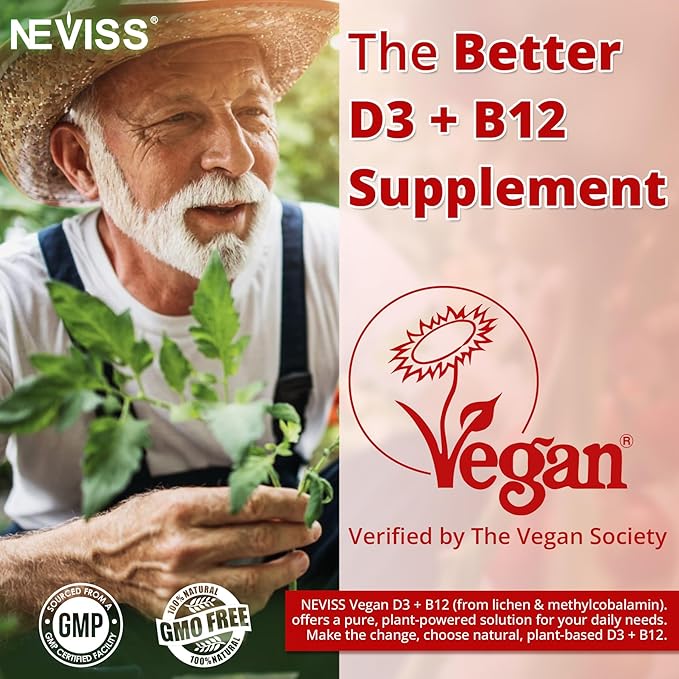 2Pack Vegan Vitamin D3 + Vitamin B12 Gummies, High Potency Vitamin D3 5000IU & 1000 mcg Methylated B12, Vitamin D3 and B12 for Adults, Support Bone Health, Immune & Energy Supplement, 120 Count