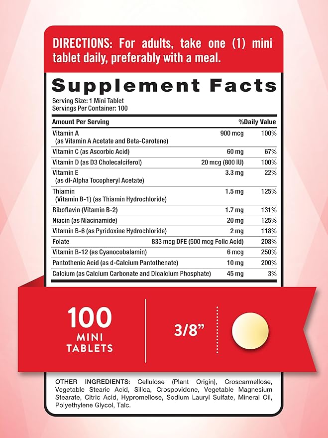 Nature's Truth One Daily Multivitamin | 100 Mini Tablets | for Men and Women | Non-GMO & Gluten Free Supplement