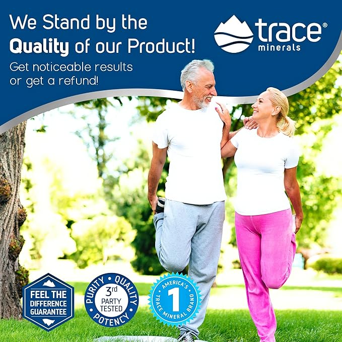 Trace Minerals | Liquid Glucosamine Chondroitin MSM | Complete Dietary Supplement for Active Lifestyle | Supports Joints, Cartilage and Mobility | Natural Blueberry Flavor | 16 Servings, 16 fl oz