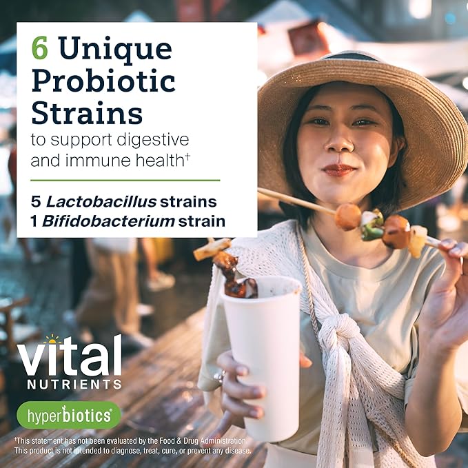 Hyperbiotics Vital Nutrients Pro Mood Probiotic with L-theanine | Clinically Studied Probiotics for Women and Men to Support Stress Management and Mood Support* | 60 Vegan Count