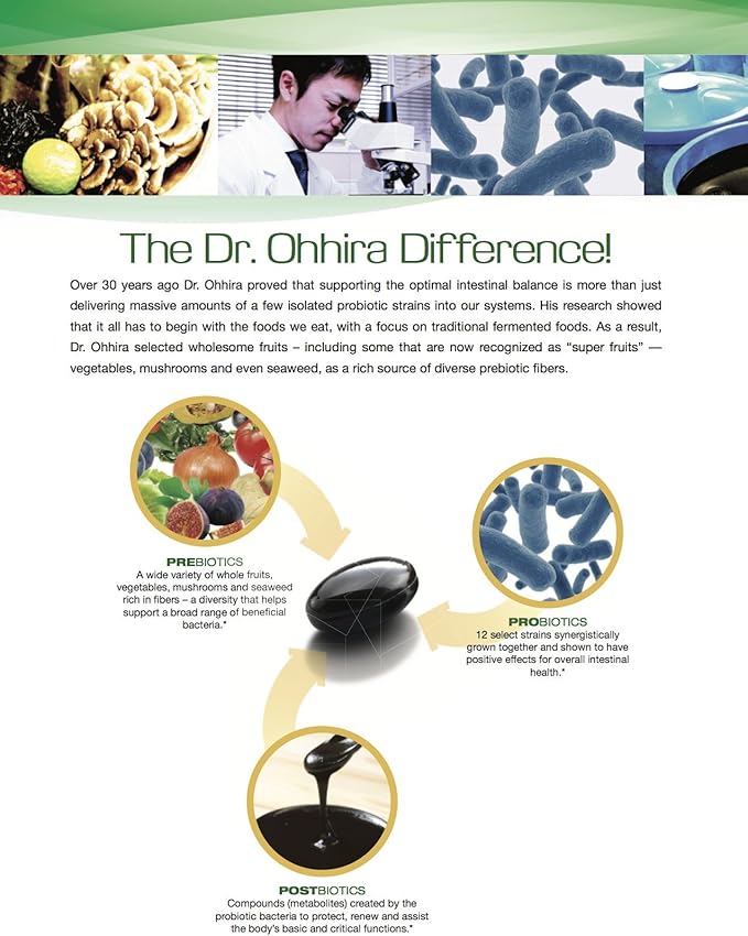 Dr. Ohhira’s Probiotics Original Formula with 3 Year Fermented Prebiotics, Live Active Probiotics and The only Product with Postbiotic Metabolites, 30 Capsules