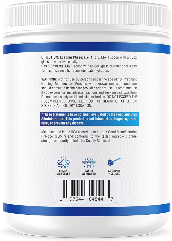 NutraScience Creatine Monohydrate Powder with BioPerine, Supports Lean Muscle Growth and Recovery, 60 Servings, 5000mg Per Serving, Unflavored, GMP sertified, Vegan Friendly, Non GMO