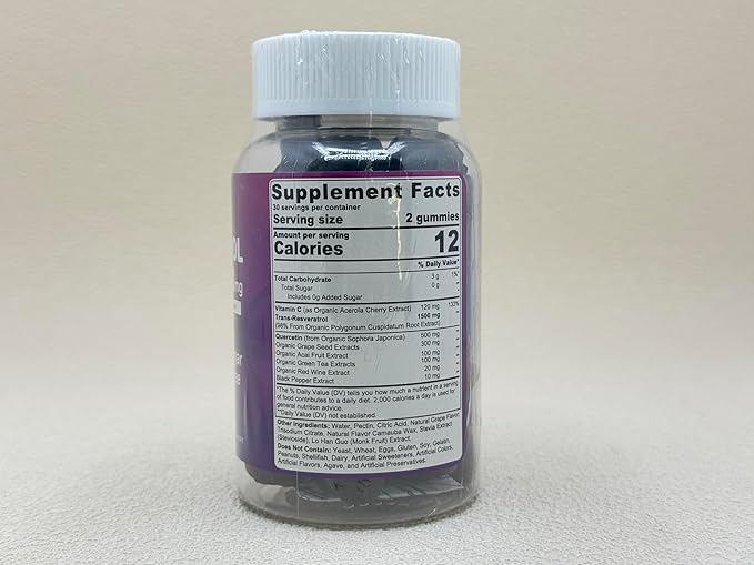 Resveratrol Gummies 1500mg, 120 Count, 2 Pack
