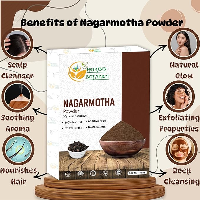 Organic Nagarmotha Powder Cyperus Rotundus Ayurvedic Formula for Digestion 100% Pure Premium Quality Herbal Supplement for Men and Women Promotes Healthy Hair Care 150 GMS / 5.3 oz