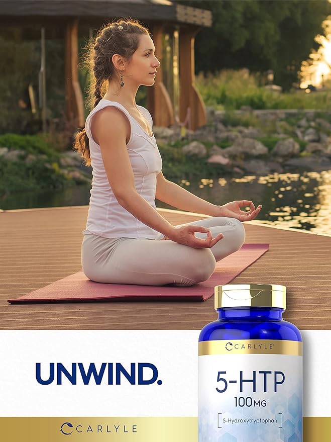 Carlyle 5HTP | 100mg | 240 Capsules | 5 Hydroxtryptophan | Non-GMO & Gluten Free Supplement