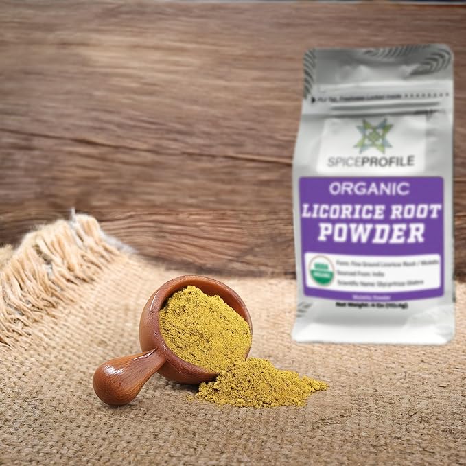 Spice Profile USDA Organic Licorice Root Powder, Lab Tested for Heavy Metals, Resealable 4oz Pouch, Mulethi, Regaliz en Polvo