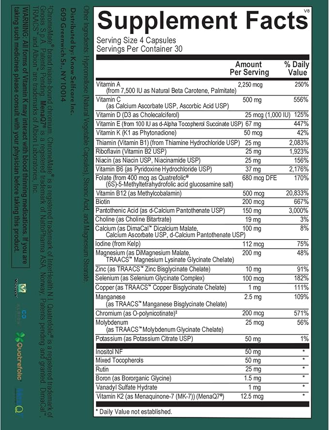 Veracity Metabolic Multivitamin for Women - Vitamin B Complex, Magnesium, Calcium, Essential Vitamins Supplement, Trace Minerals for Metabolism, Energy, Immune Support & Cellular Detox