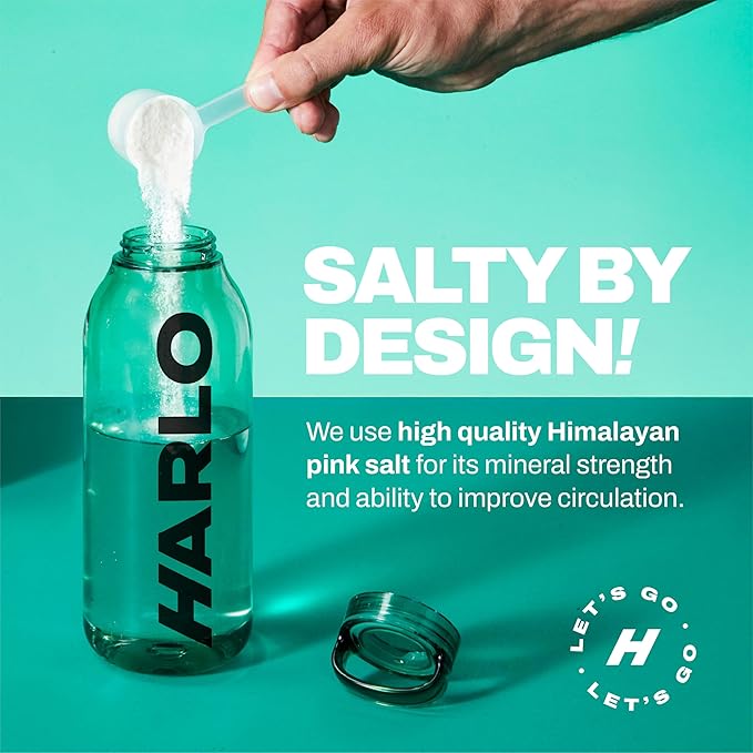Harlo - Collagen & Creatine Electrolyte Drink Mix – Grapefruit Salt Flavor – Hydrating Pre & Post Workout Powder – Supports Skin, Joints & Muscle Recovery – Sugar-Free Energy Boost
