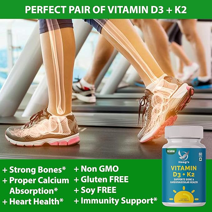 Vitamin K2 (MK7) with D3 Supplement Bone and Heart Health Non-GMO Formula 5000 IU Vitamin D3 & 100 mcg Vitamin K2 MK-7 Easy to Swallow Vitamin D & K Complex, 60 Tablets