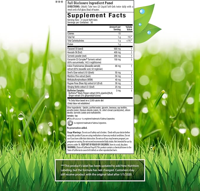 Irwin Naturals Whole-Body Turmeric+ - 60 Liquid Softgels - BioPerine Complex Enhanced Absorption - 30 Total Servings