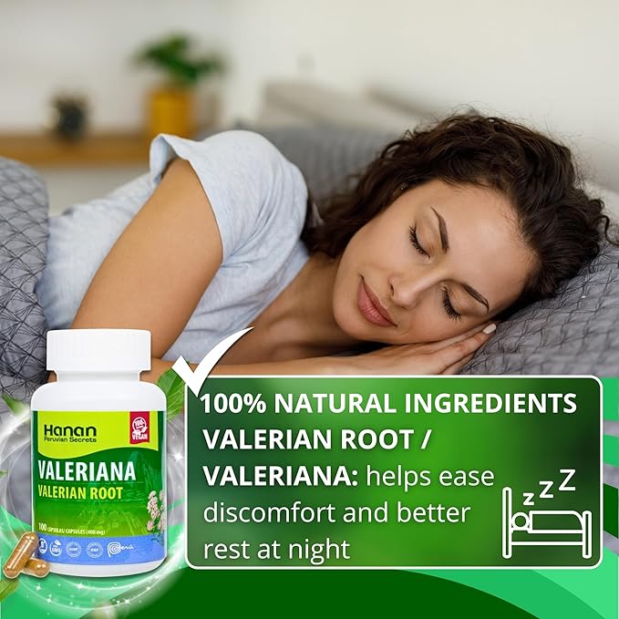 Valerian Root Capsules (100ct) - Pure Valeriana Te de Valeriana Herbal Calming Night Relaxation Wellness Support Tea Supplement from Peru