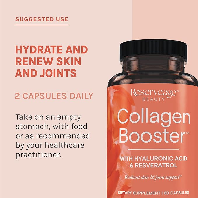 Reserveage Beauty, Collagen Booster, Collagen Supplement for Skin Care and Joint Health, Supports Healthy Collagen Production for Men & Women, 60 Capsules (30 Servings)