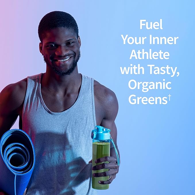 Garden of Life Sport Nutrition Greens and Superfoods Powder - Apple Berry, Organic Athletic Powder Blend with Fruits, Vitamins, Pre & Probiotics, Mushrooms Supplements, Vitamin K2, About 30 Servings