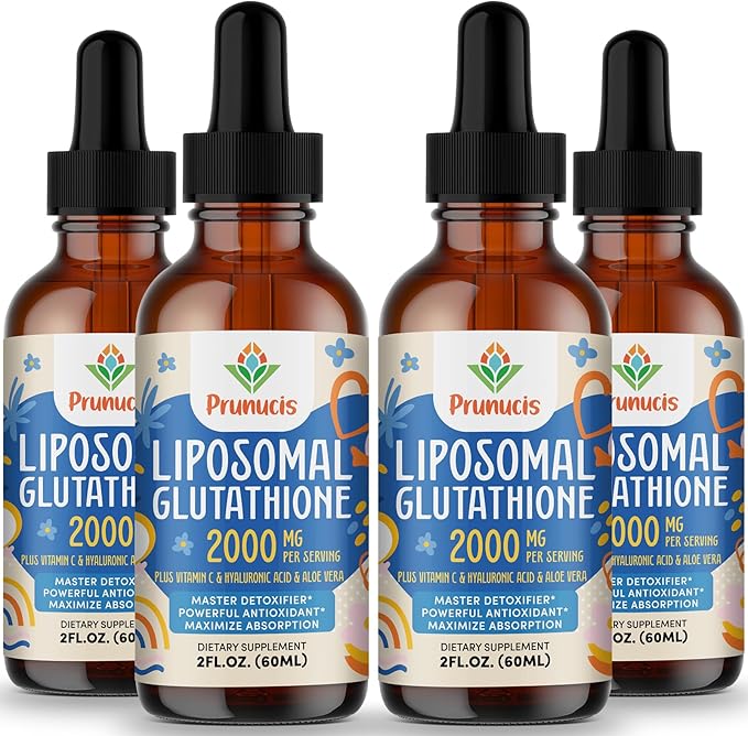 2000MG Liposomal Glutathione Liquid, 98% Absorption, Glutathione Liquid Supplement, Active Form L- Glutathione, Powerful Antioxidant Complex for Immune System, Aging Defense, Detox,8 FL.OZ