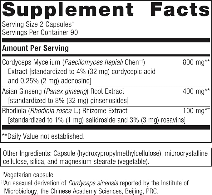Metagenics Adreset - Adaptogen Supplement - Fatigue Relief* - with Asian Ginseng & Cordyceps - Non-GMO & Gluten-Free - 180 Capsules