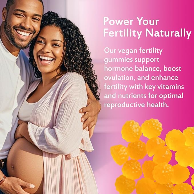 Fertility Support Gummies for Women Hormonal Balance & Conception Support, Prenatal Vitamins with Myo-Inositol & Pantothenic Acid, Fertility Gummies for Women Get Pregnant Fast, 60 Count