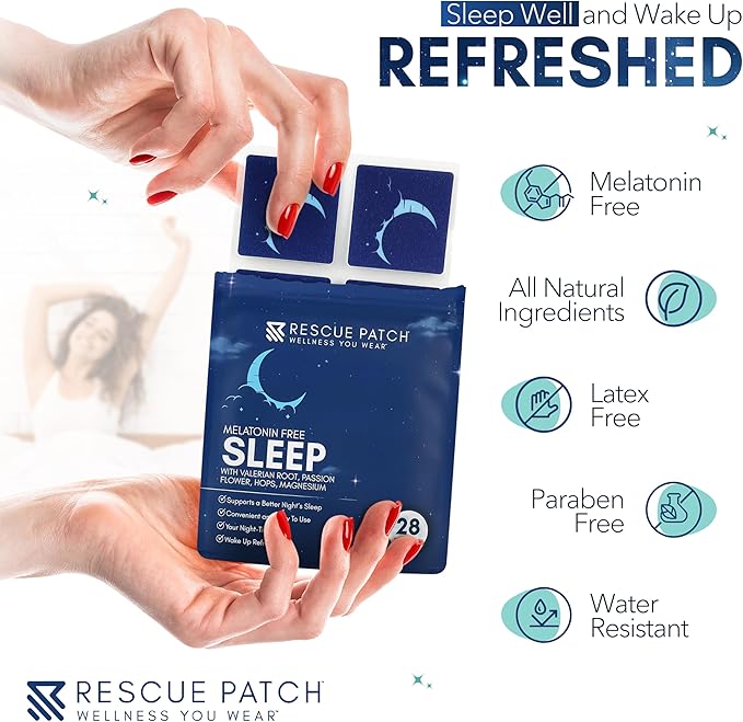 Sleep Patches for Adults Extra Strength – Natural Sleeping Patch, Melatonin-Free Patch for Relaxation & Restful Night – Long-Lasting Formula