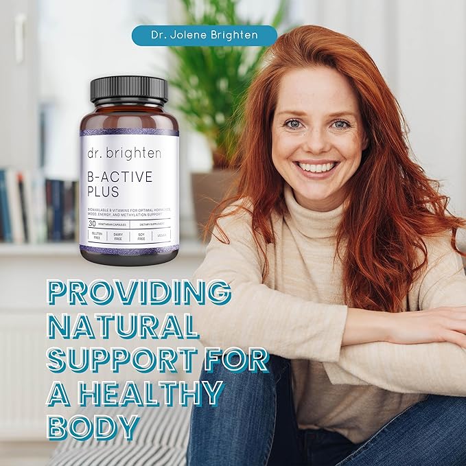 Dr. Brighten B-Active Plus - B Vitamins Dietary Supplement Combination Formula Supplies Most of The Vitamin-B in Their Coenzymated Forms Supports Methylation (30 Count)