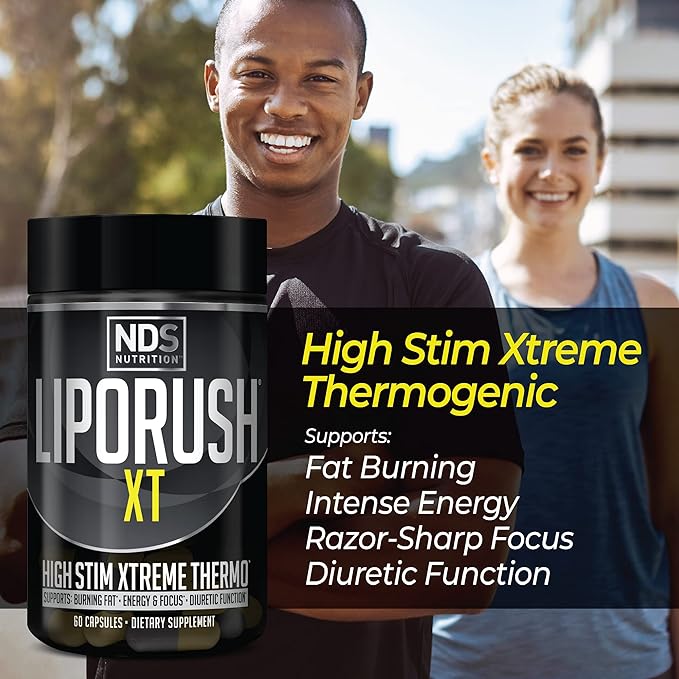 NDS Nutrition Maximum Strength Weight Loss - Decrease Appetite and Energy Booster - Glutamine, L-Carnitine, and CLA (LipoRush XT 60 Capsules, Censor 90 Softgels, and Slim-Tox 90 Capsules)