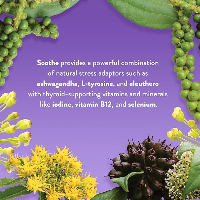 Soothe Hormone Balance for Women + Thyroid Support for Women (3-Pack) | Cortisol Manager, Mood Support, & Metabolism Booster | Adrenal Support | Rhodiola, Selenium, Iodine | Adaptogens, 180 ct