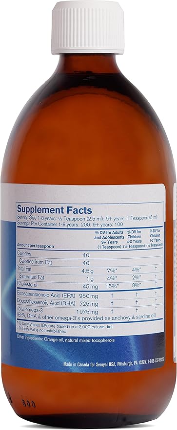 Pharmax Finest Pure Fish Oil with Essential Oil of Orange | Supports Bone, Brain, and Cardiovascular Health | 16.9 fl. oz.