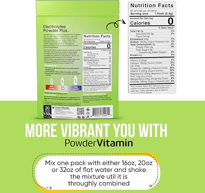 Electrolytes Powder Plus, Keto, Lemonade, Zero Sugar, 1000mg Potassium, 120mg Calcium, 120mg Magnesium, Non-GMO, Zero Calories, 30 Hydration Packets