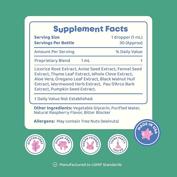 JoySpring Kids' Liquid Cleanse – Natural Liquid Detox, Alcohol-Free Supplement for Digestive Health (1 fl oz) 30 Servings