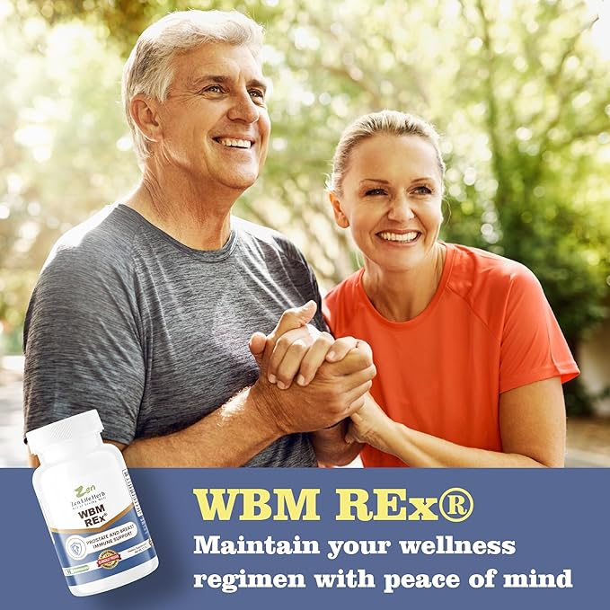 WBM REx White Button Mushrooms Ginseng Plus Clinically Proven Advanced Immune Support for Prostate and Breast Health Supplement (120 Capsules)