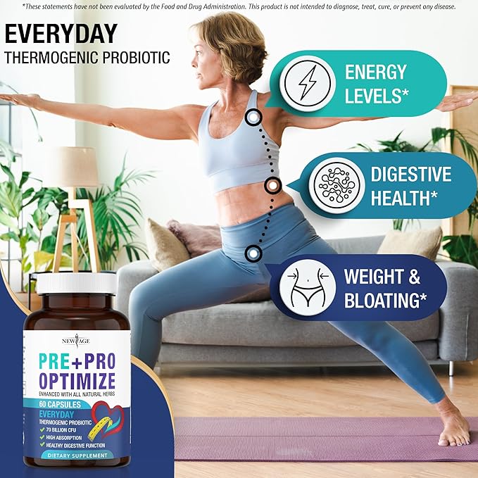 Pro Optimize Probiotics for Women, Menopause, 70 Billion CFU, Digestive Health - Relief for Bloating, Hot Flashes, Joint Support, Night Sweats - Gut Health & Metabolism - Dong Quai (120 (Pack of 2))