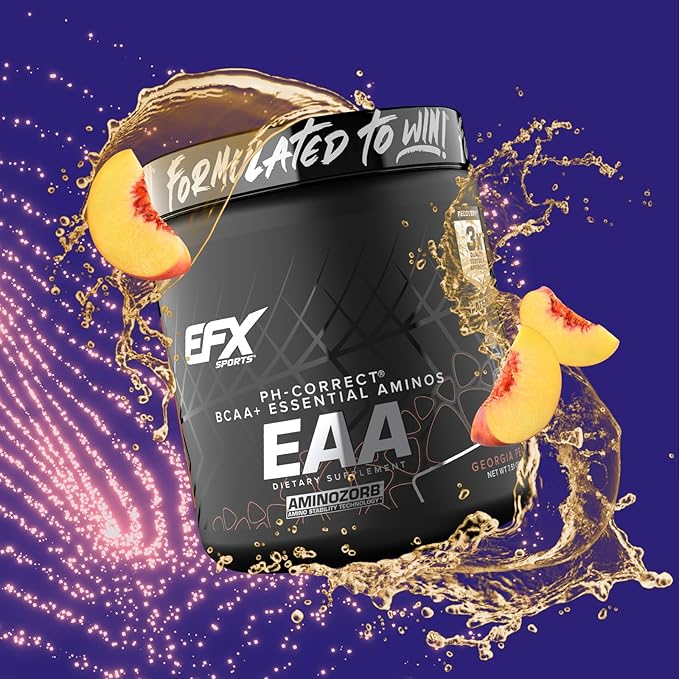 EFX Sports Training Ground EAA | Essential Amino Acids Supplement | Energy & Protein Synthesis | Pre, Intra, or Post Workout | 40 Servings (Georgia Peach)