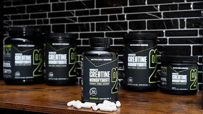 NutraBio Pure Micronized Creatine Monohydrate Capsules, Creatine Pills, Supports Bulk Muscle Energy, Recovery, and Strength - Keto Friendly, Kosher, Creatine Nutritional Supplement for Men and Women