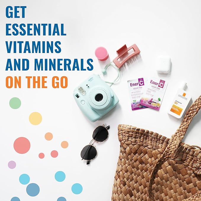 Ener-C Sugar Free Multivitamin Drink Mix - Vitamin Powder for Water, Electrolytes Powder No Sugar, Hydration Boost Packets, Zero Sugar, Vitamin C & B12 Supplement Liquid Mix - Mixed Berry, 60 Count