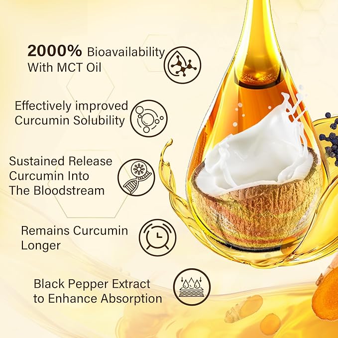 Sugar Free Turmeric Gummies 1000mg w/MCT Oil C8 C10, Organic Antioxidant, Turmeric Curcumin Supplement with Black Pepper Extract Improve Digestion & Comfort, Boost Energy, Ultra Absorption, 60 Count