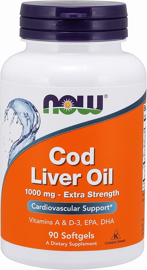 Now Foods Cod Liver Oil Soft Gels, 1000 mg, 90 Count (2 Pack)