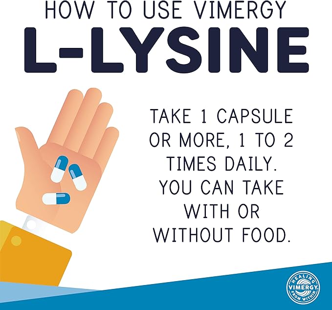 Vimergy L-Lysine – Promotes Healthy Skin, Hair & Nails* – Supports Healthy Metabolism* – Vegan, Non-GMO & Gluten-Free – 270 Capsules