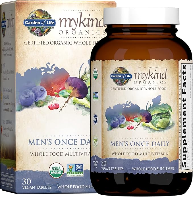 Garden of Life Organics Vitamins for Women 40 Plus - 120 Tablets & Organics Multivitamin for Men - Men's Once Daily Whole Food Vitamin Supplement Tablets, Vegan, 30 Count