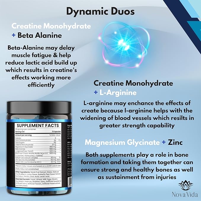 Creatine Monohydrate Gummies with Magnesium Glycinate, L-Arginine, BCAA, Zinc & Beta-Alanine- Creatine Monohydrate PreWorkout Gummies | Glycinate Creatine Monohydrate Gummies for Men & Women