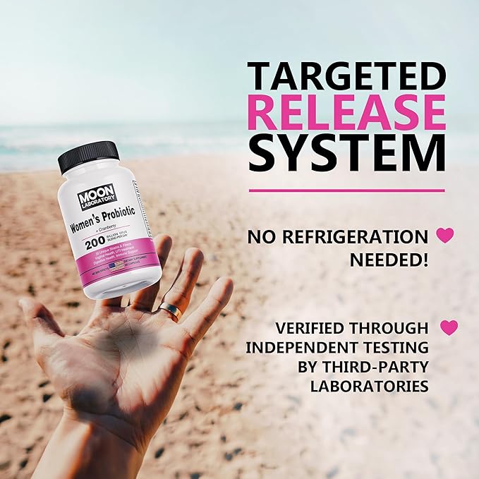 Women's Probiotic & Prebiotic, 200 Billion CFUs, 35 Unique Strains & Fibers. PH balance, Vaginal Health, UTI treatment, Digestione support, Immune boost. With Cranberry & D-Mannose. 60 Capsules