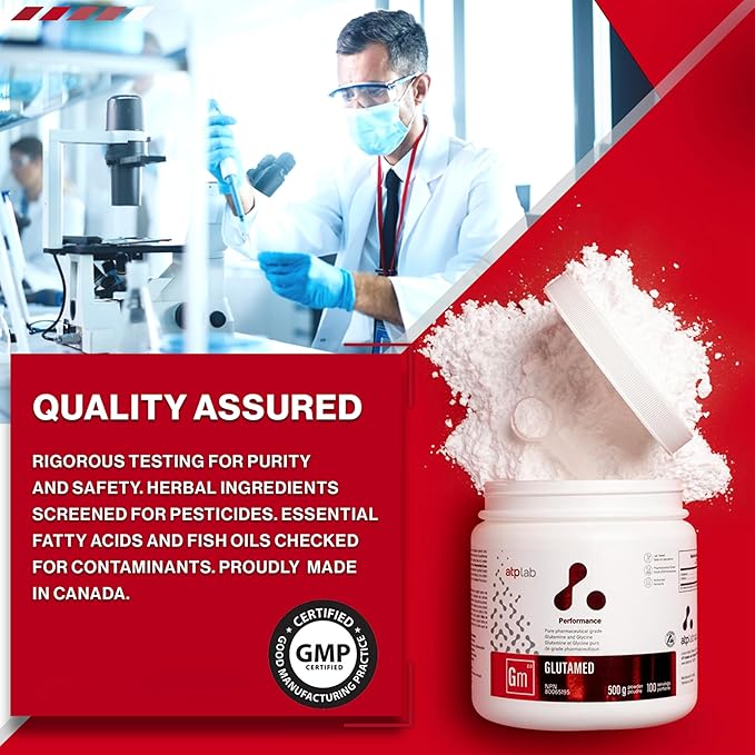 ATP LAB | Glutamed 500g | Pure Pharmaceutical-Grade Glutamine and Glycine. The Best Combination of glutamine and glycine.