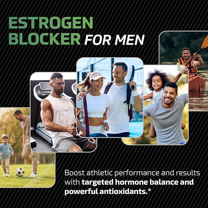 DIM Supplement for Men 300mg | Estrogen Blocker & Aromatase Inhibitor | Extra Strength Men’s Hormone Balance & Fitness Booster with Diindolylmethane Plus CDG & Sulforaphane | Gluten-Free | 60 Ct