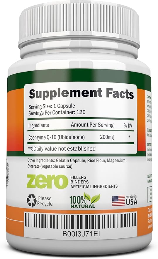 CoQ10 200mg (Double Strength), 120 Capsules - High Absorption Coenzyme Q10 - Scientifically Proven Extra Strength CoQ10 Ubiquinone - 4 Month Supply