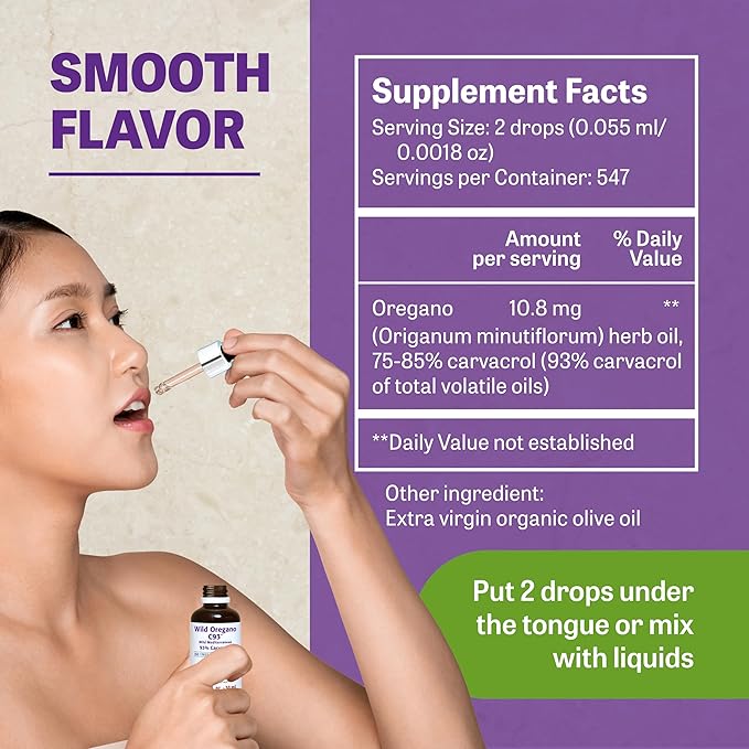 New Roots | Wild Oregano Oil Drops, C93 | 93% Carvacrol (1 fl oz) Compare to Organic | Hand-Picked Mediterranean Oregano Oil Liquid | Non-GMO, Vegan, Gluten-Free
