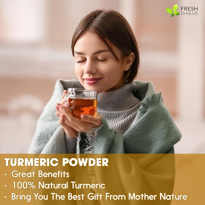 FRESHDRINKUS, Premium 2.5oz Turmeric Powder, 100% Natural & Pure Turmeric Powder, Ground Turmeric Powder, Turmeric Seasoning Root Powder, No Additives, No Gluten, Vegan.