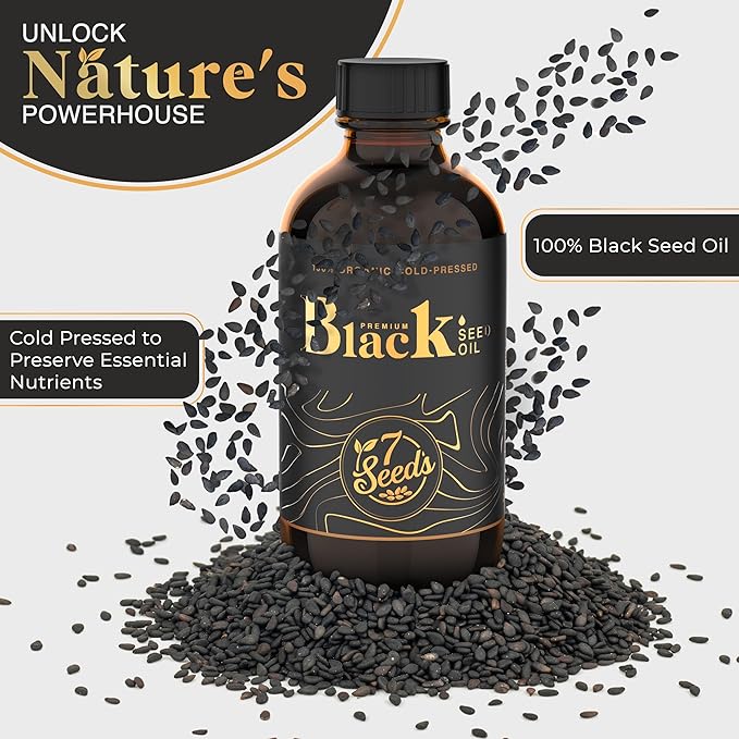 Cold Pressed Black Seed Oil - 120ml Cold Pressed Nigella Sativa Liquid for Immune Support, Joints, Digestion, Hair & Skin (4 Fl Oz)
